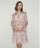 Floral print silk-chiffon dress