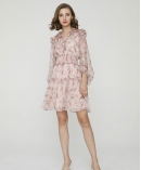 Floral print silk-chiffon dress