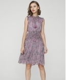 Paisley print silk-chiffon dress