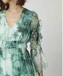 Botanic-print silk-chiffon maxi dress