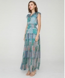 Botanic-print silk-chiffon maxi dress