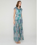 Botanic-print silk-chiffon maxi dress